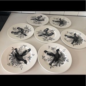 Gracie Bone set of Birds Luncheon Plates